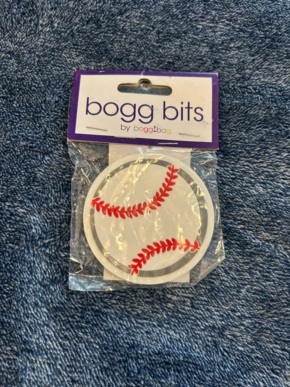 Bogg Bits Baseball Charm for Bogg Bag - White with Red Stitching